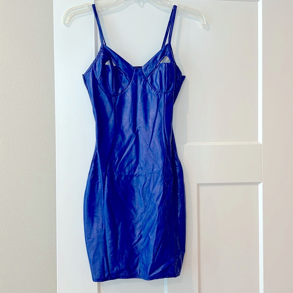 Boohoo mini dress royal blue